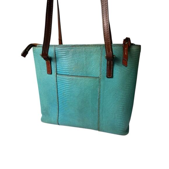 Dooney & Bourke Aqua Lizard Embossed Small Lexington Women’s Tote Bag Sold Out - Picture 4 of 16